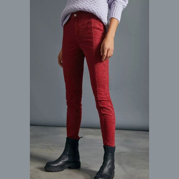 Anthropologie NWT Pilcro Red Printed Pants 26 - Picture 2 of 7